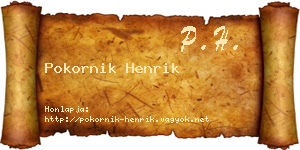 Pokornik Henrik névjegykártya